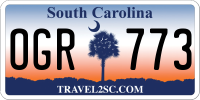 SC license plate OGR773