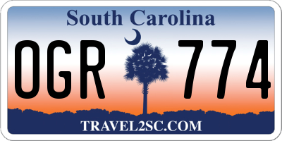 SC license plate OGR774