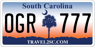 SC license plate OGR777