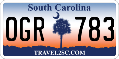 SC license plate OGR783