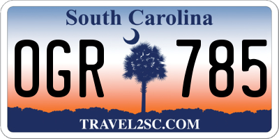 SC license plate OGR785
