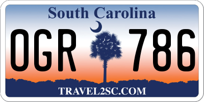 SC license plate OGR786