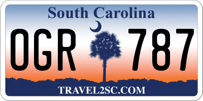 SC license plate OGR787