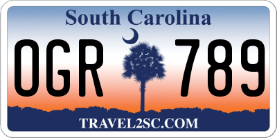 SC license plate OGR789