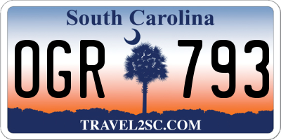 SC license plate OGR793