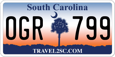 SC license plate OGR799
