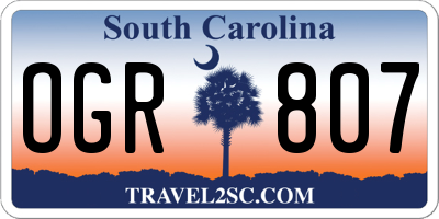 SC license plate OGR807