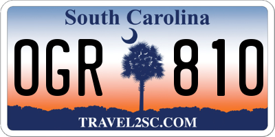 SC license plate OGR810