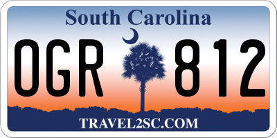 SC license plate OGR812