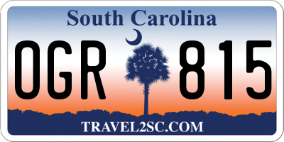 SC license plate OGR815
