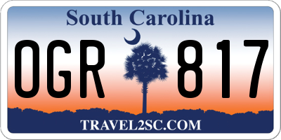 SC license plate OGR817
