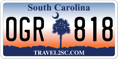 SC license plate OGR818