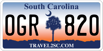 SC license plate OGR820
