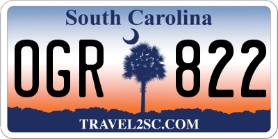 SC license plate OGR822