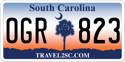 SC license plate OGR823