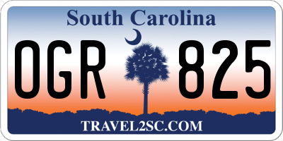 SC license plate OGR825