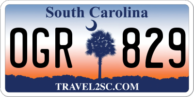 SC license plate OGR829