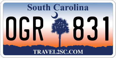 SC license plate OGR831