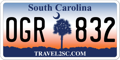 SC license plate OGR832