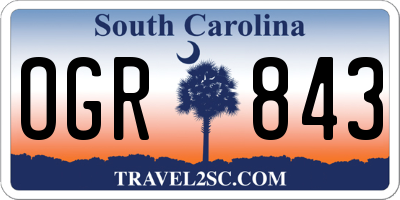 SC license plate OGR843