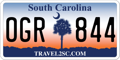 SC license plate OGR844