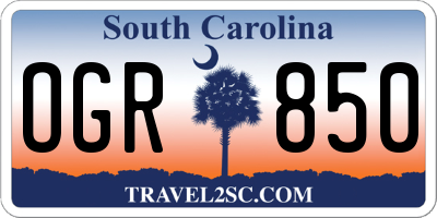 SC license plate OGR850
