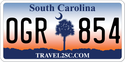 SC license plate OGR854