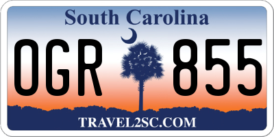 SC license plate OGR855