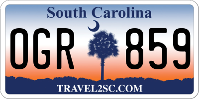 SC license plate OGR859
