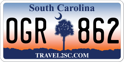 SC license plate OGR862