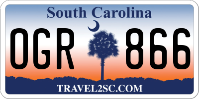 SC license plate OGR866