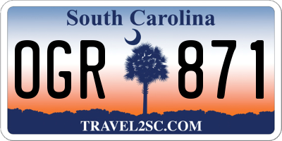 SC license plate OGR871