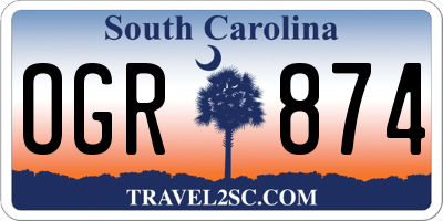 SC license plate OGR874