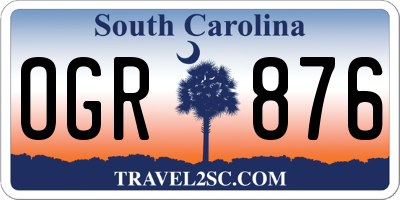 SC license plate OGR876