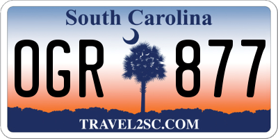 SC license plate OGR877