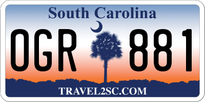 SC license plate OGR881