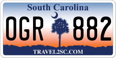 SC license plate OGR882