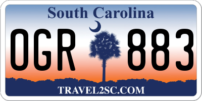 SC license plate OGR883