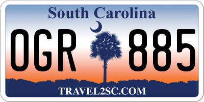 SC license plate OGR885