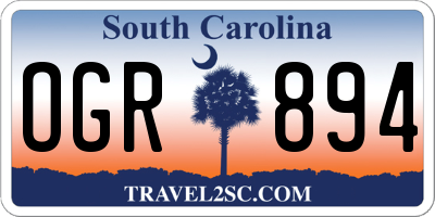 SC license plate OGR894