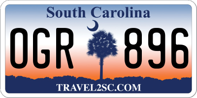 SC license plate OGR896