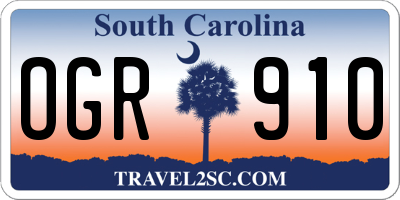 SC license plate OGR910
