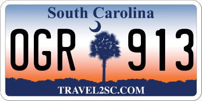 SC license plate OGR913