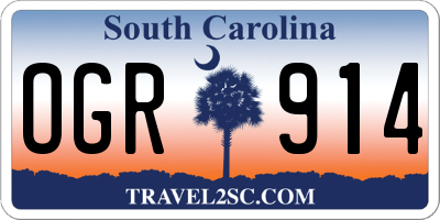SC license plate OGR914