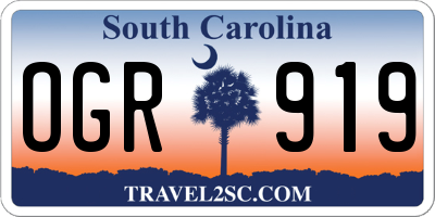 SC license plate OGR919