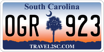 SC license plate OGR923