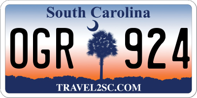 SC license plate OGR924