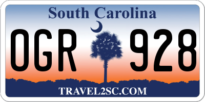 SC license plate OGR928