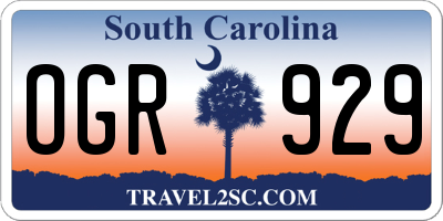 SC license plate OGR929