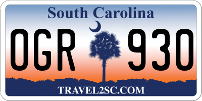 SC license plate OGR930